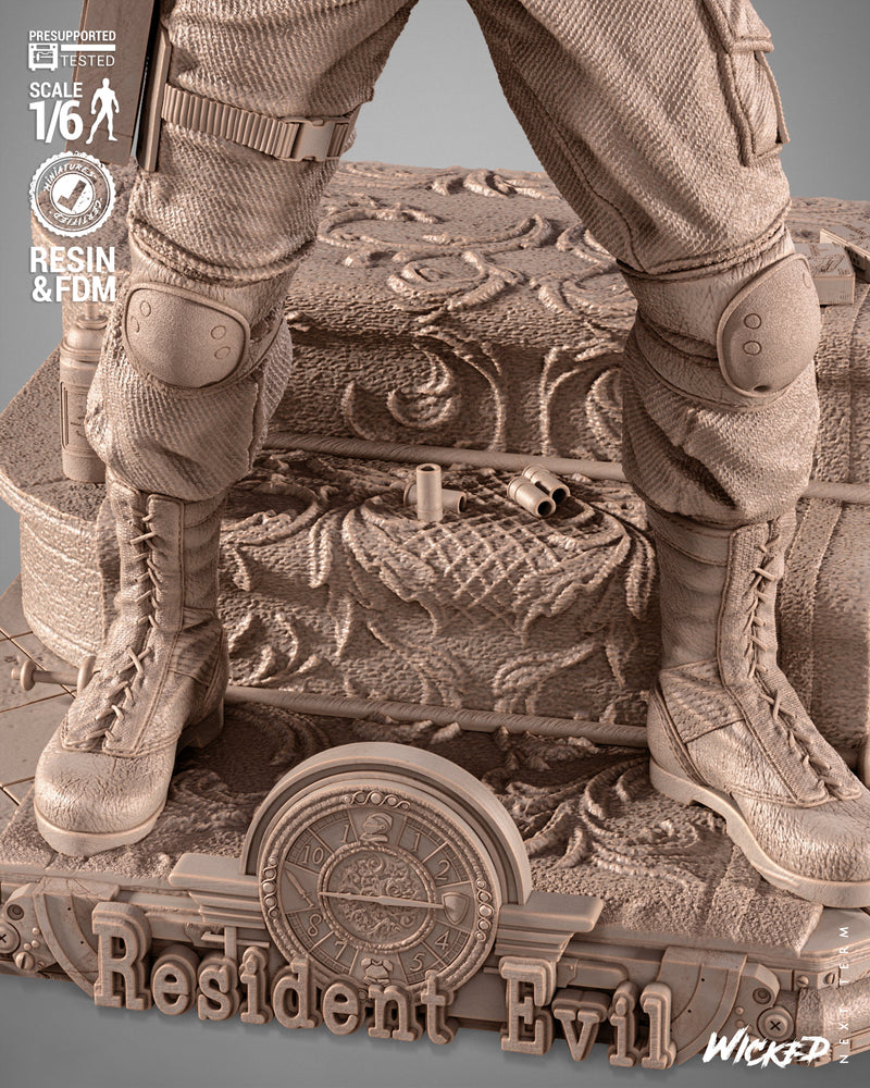 Chris Resident Evil Sculpture resin statue kit view 4