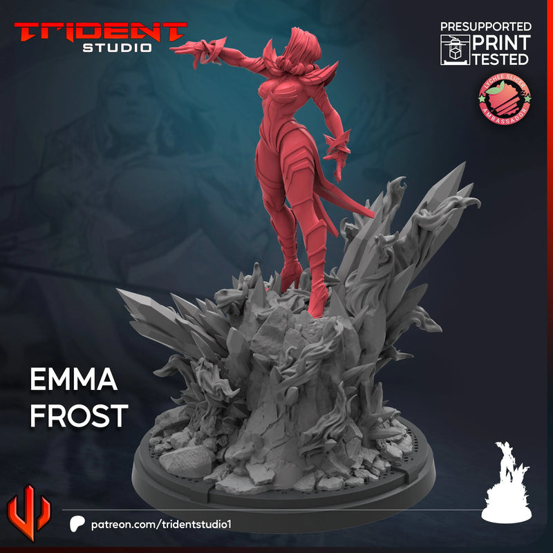 Emma Frost Phoenix Rivals Marvel MCP-compatible 40mm resin proxy miniature by Trident Miniatures - product image 4