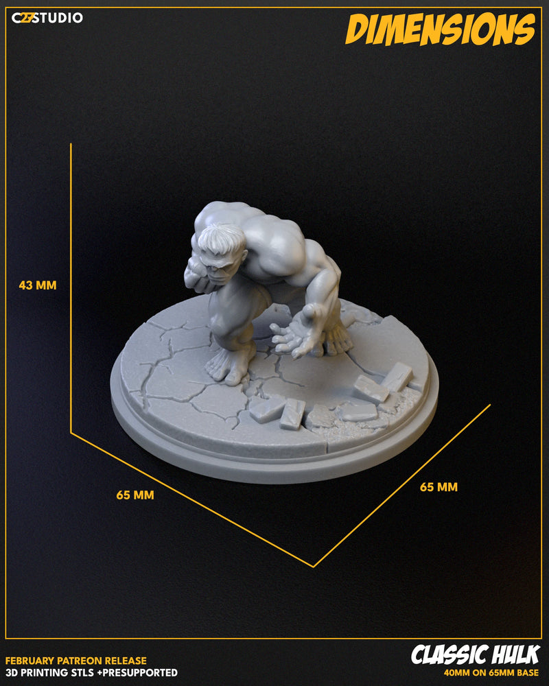 Hulk (Classic) Marvel MCP-compatible resin miniature by C27 Studios - product image 4