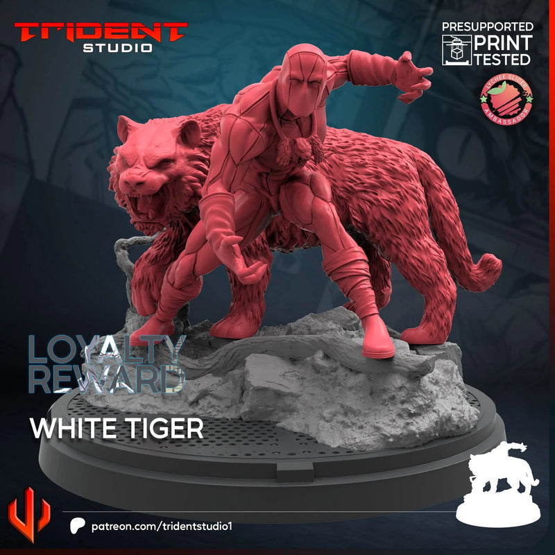 White Tiger Marvel MCP-compatible 40mm resin proxy miniature by Trident Miniatures - product image 4