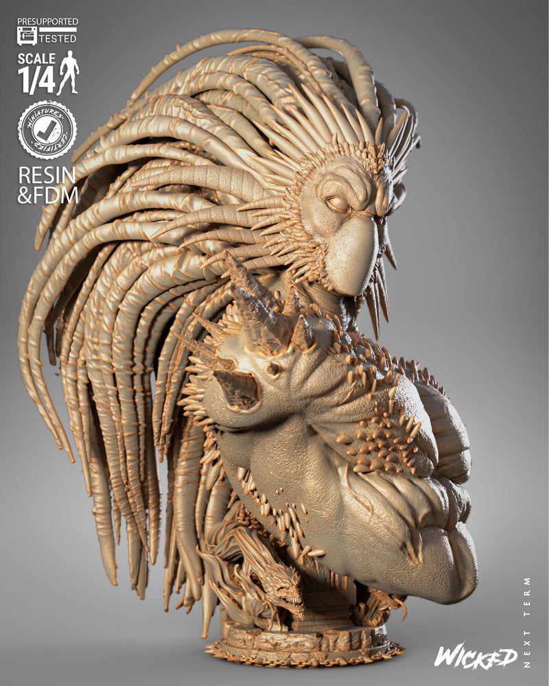 Black Heart Portrait Bust resin bust kit view 4