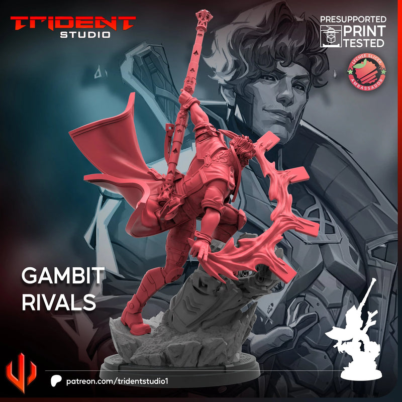Gambit Rivals Marvel MCP-compatible 40mm resin proxy miniature by Trident Miniatures - product image 4