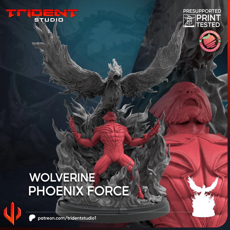 Wolverine Phoenix Force Marvel MCP-compatible 40mm resin proxy miniature by Trident Miniatures - product image 4