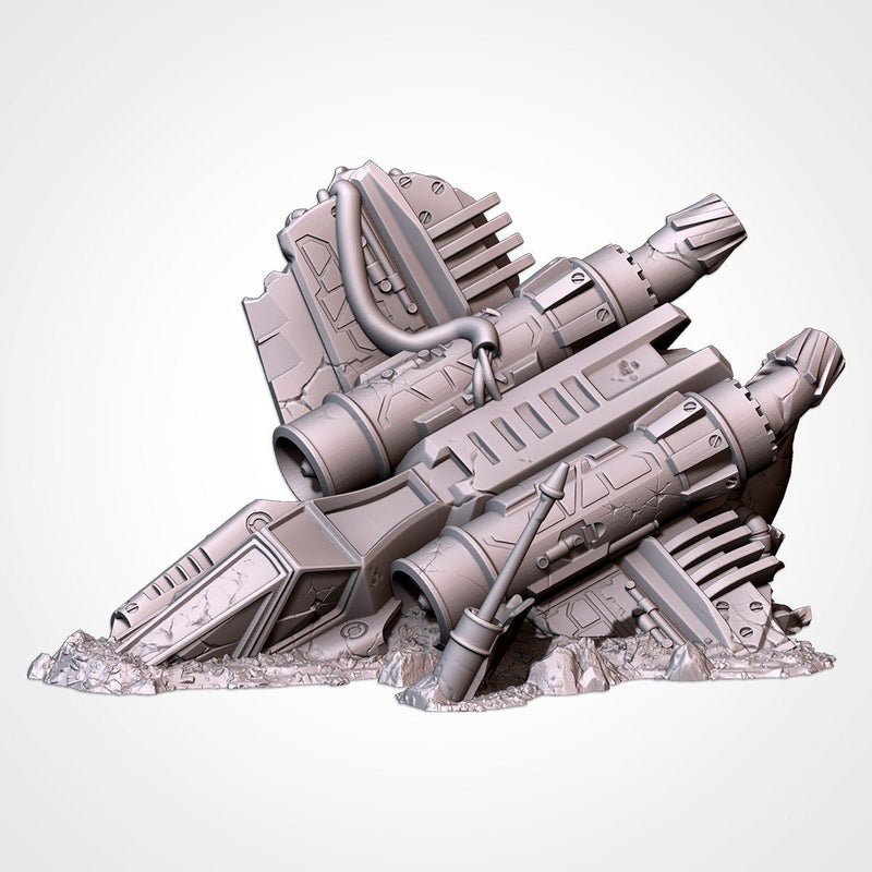 Crashed Spaceships 3D printed terrain view 4
