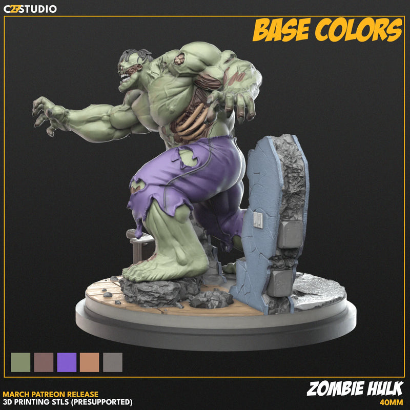 Zombie Hulk Marvel MCP-compatible resin miniature by C27 Studios - product image 4