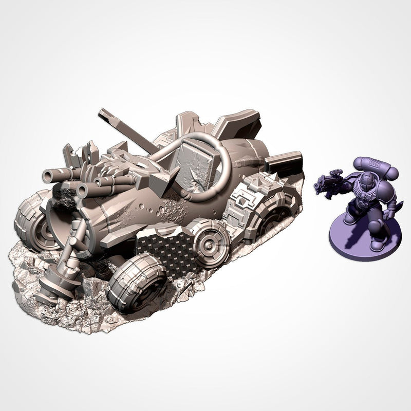 Orc Buggies Destroyed 3D printed terrain view 4