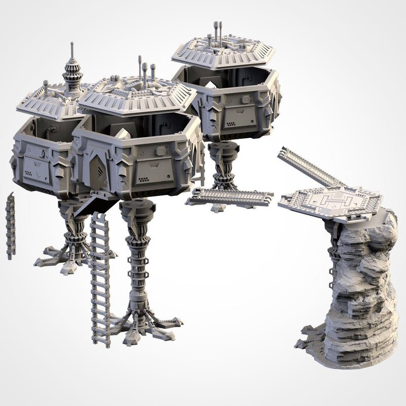 Sci-Fi City 3D printed terrain view 4