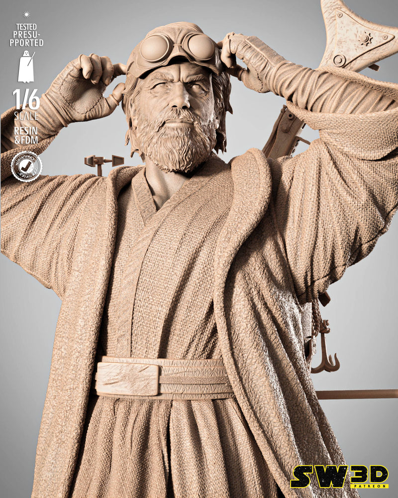 SW3D July 2025 Term Old Ben Kenobi Sculpture