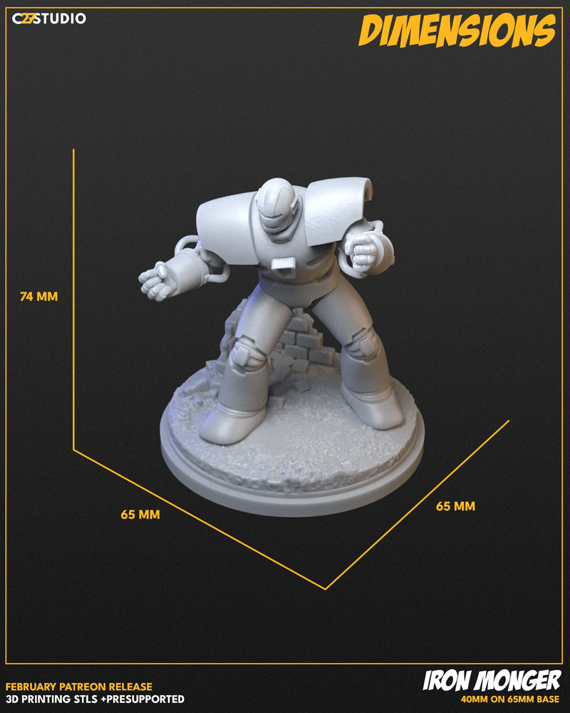 Iron Monger Marvel MCP-compatible resin miniature by C27 Studios - product image 4