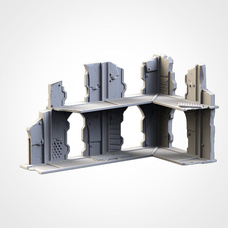 Post-Apocalyptic Ruins WTC Set 01 3D printed terrain view 4