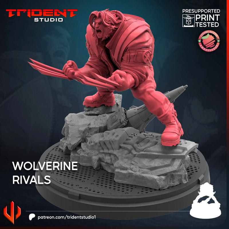 Wolverine Rivals Marvel MCP-compatible 40mm resin proxy miniature by Trident Miniatures - product image 4