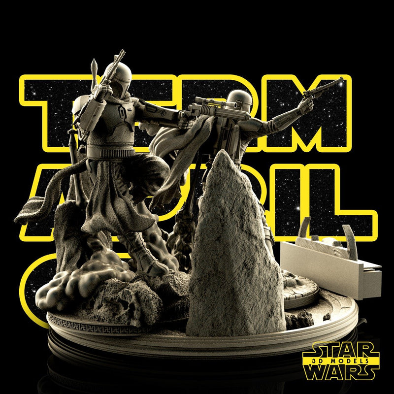 Diorama Base- Mandalorian and Boba Fett Star Wars 3D Models