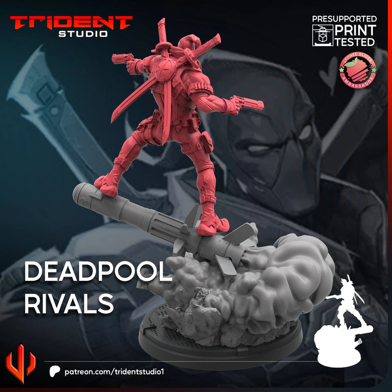 Deadpool Rivals Marvel MCP-compatible 40mm resin proxy miniature by Trident Miniatures - product image 4