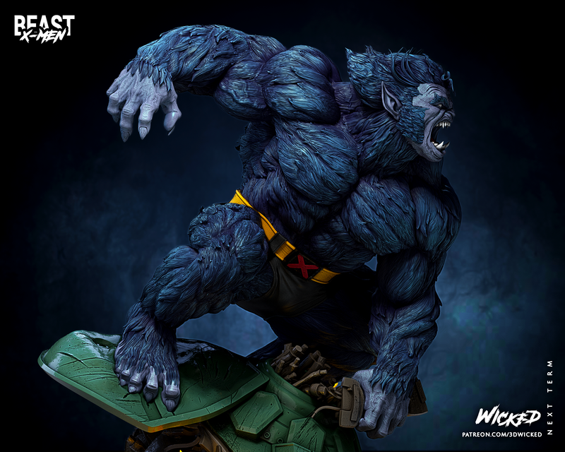 Beast Sculpture resin statue kit view 4