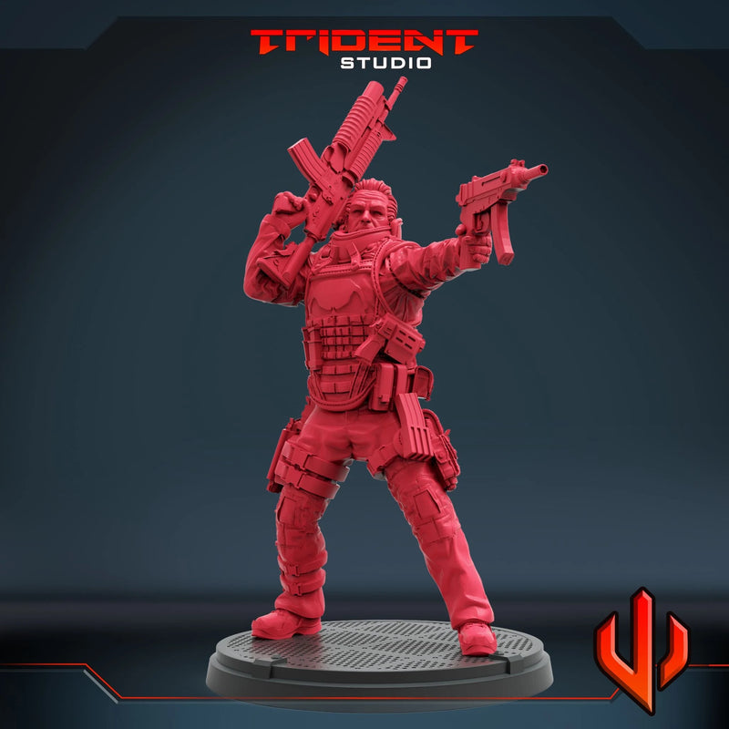 Punisher War Zone - Sculpt A Marvel MCP-compatible 40mm resin proxy miniature by Trident Miniatures - product image 4