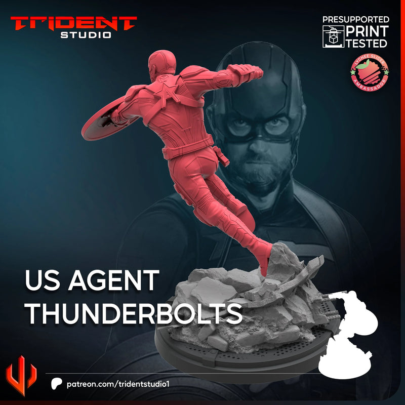 Us Agent Thunderbolts Marvel MCP-compatible 40mm resin proxy miniature by Trident Miniatures - product image 4