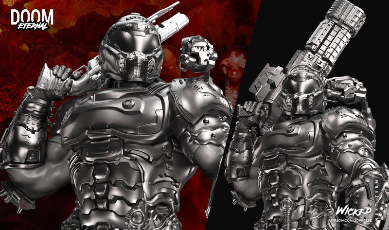 Doom Slayer Bust resin bust kit view 4