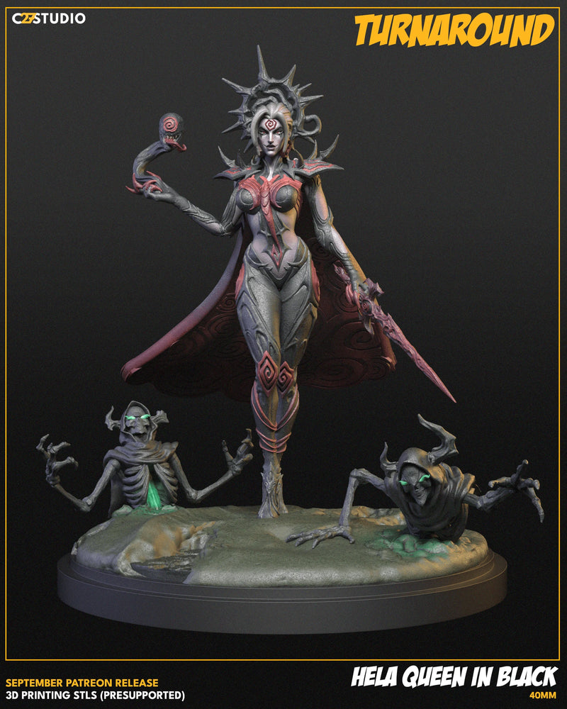 Hela Queen In Black Marvel MCP-compatible resin miniature by C27 Studios - product image 4