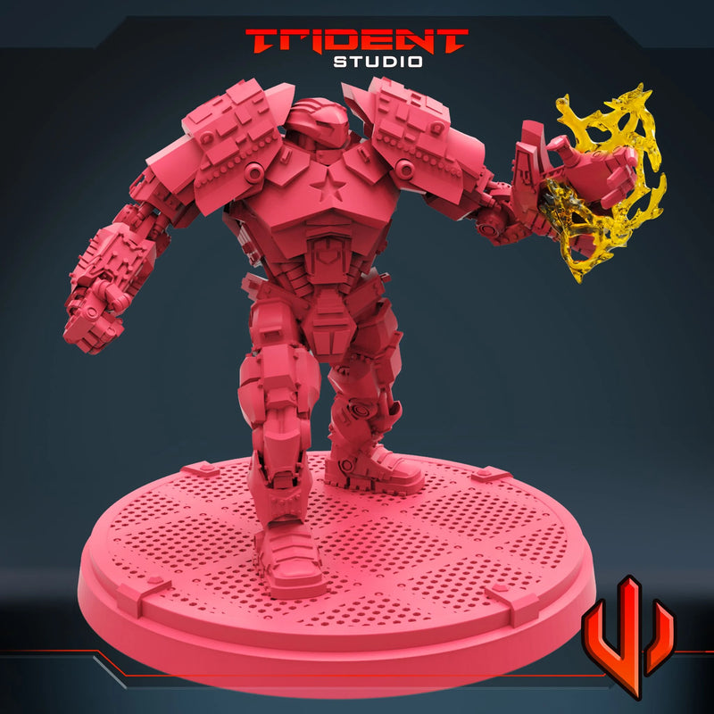 Crimson Dynamo Marvel MCP-compatible 40mm resin proxy miniature by Trident Miniatures - product image 4