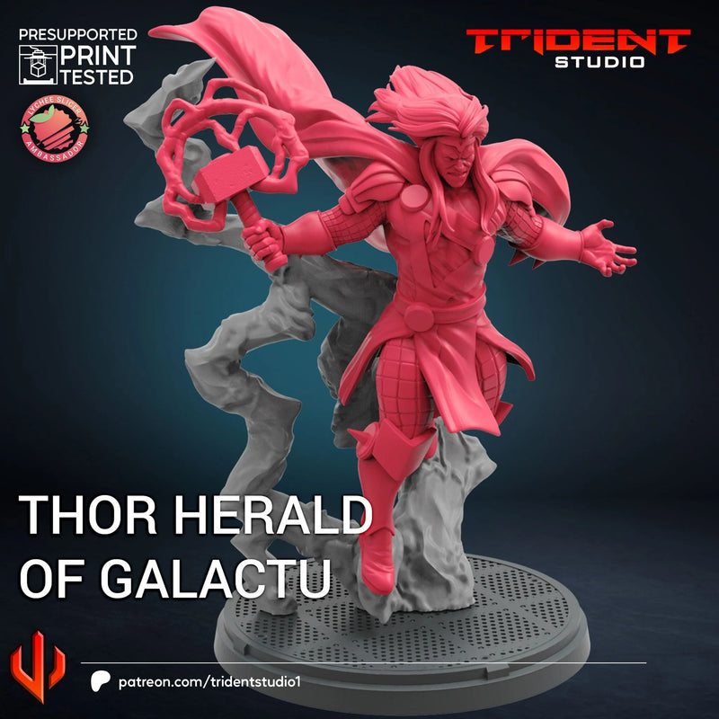 Thor Herald Of Galactus Marvel MCP-compatible 40mm resin proxy miniature by Trident Miniatures - product image 4