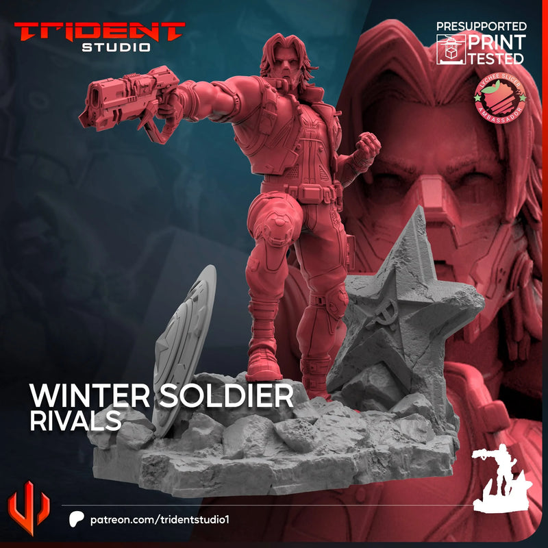 Winter Soldier Rivals Marvel MCP-compatible 40mm resin proxy miniature by Trident Miniatures - product image 4