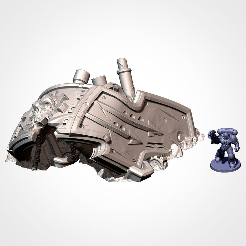 Mega Titan Destroyed 3D printed terrain view 4