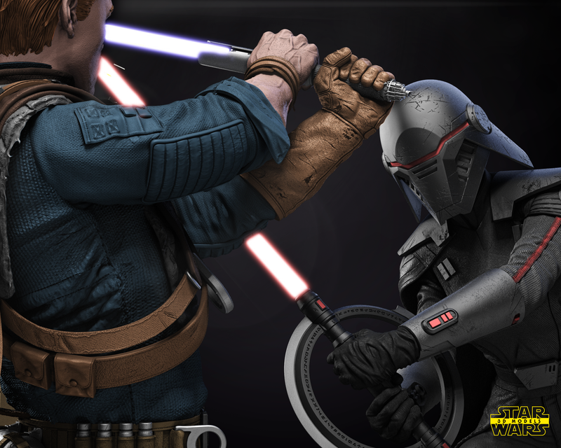 Cal Kestis and Second Sister Diorama