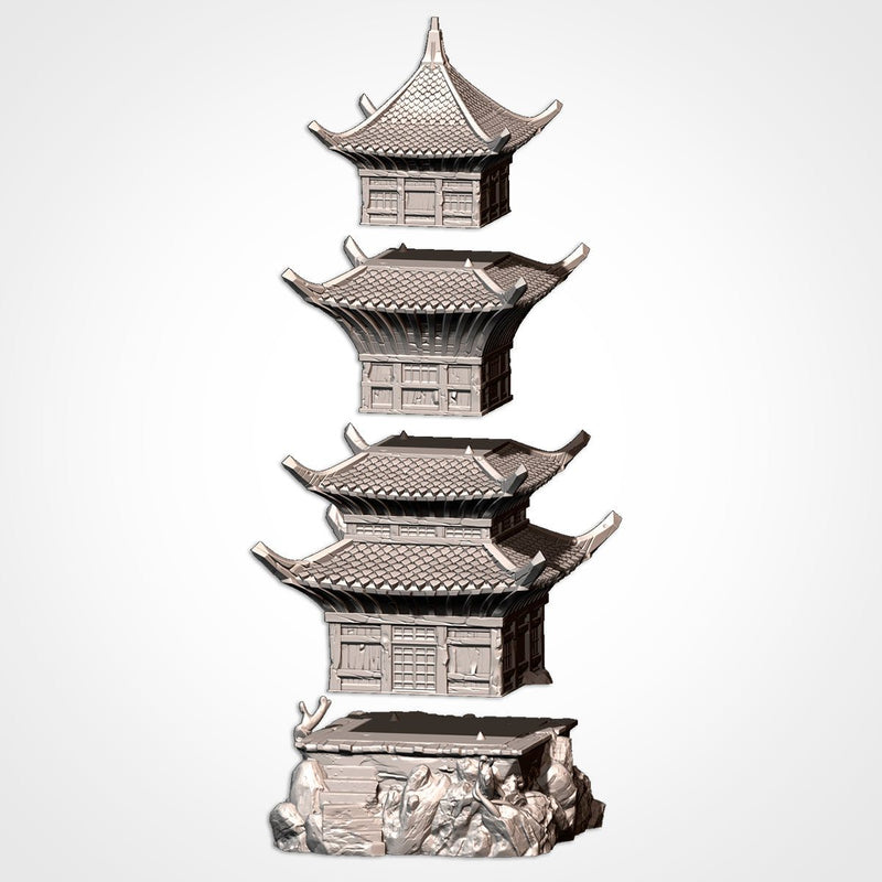 Oriental Buildings 3D printed terrain view 4