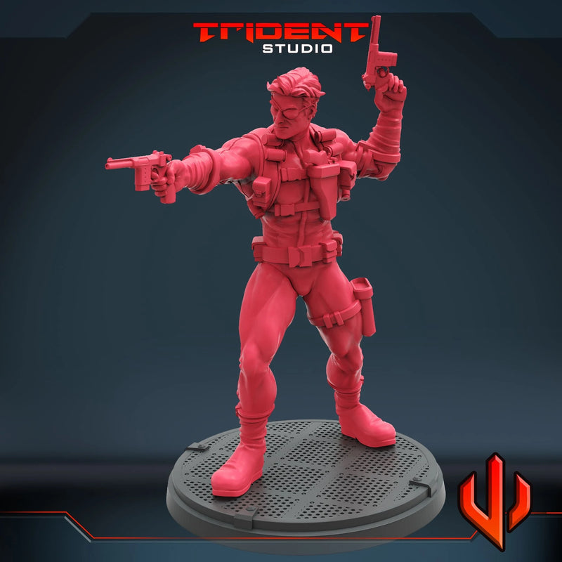 Classic Nick Fury Marvel MCP-compatible 40mm resin proxy miniature by Trident Miniatures - product image 4