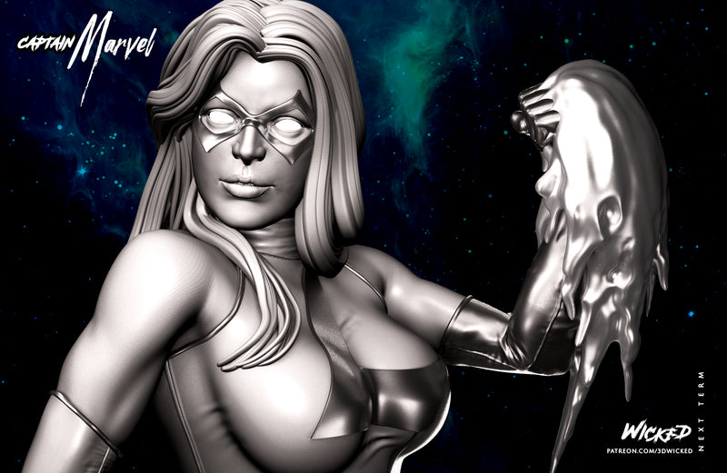 Captain Marvel Bust resin bust kit view 4