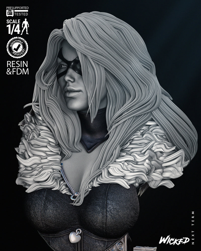 Black Cat Bust resin bust kit view 4