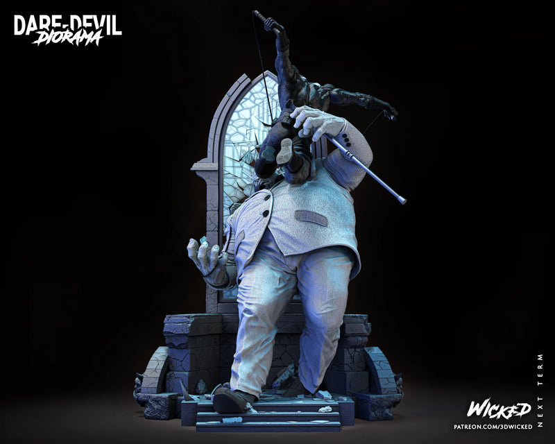 Daredevil and Kingpin Sculptures DIORAMA COMPLETE resin diorama kit view 4