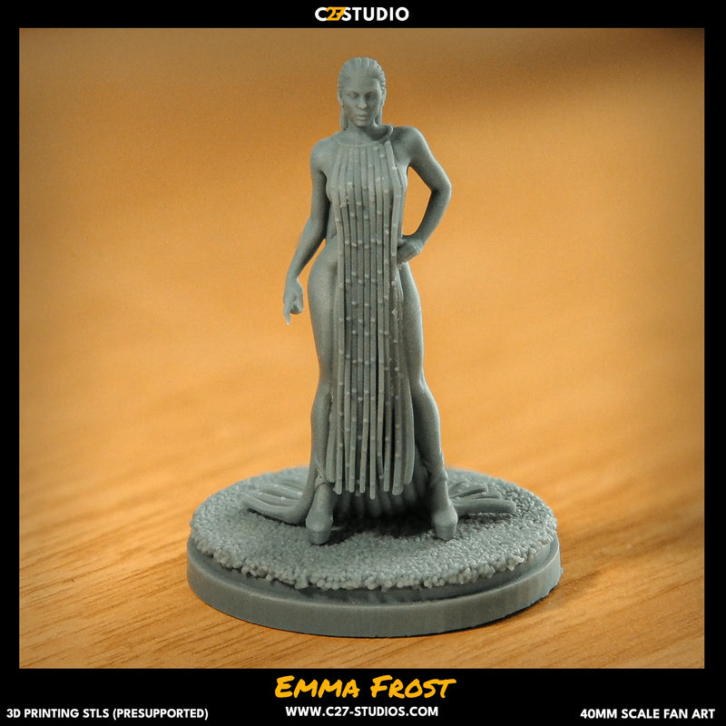 Emma Frost (Jan 2025 Sculpt) Marvel MCP-compatible resin miniature by C27 Studios - product image 4