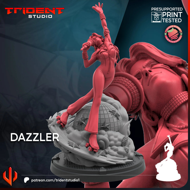 Dazzler Marvel MCP-compatible 40mm resin proxy miniature by Trident Miniatures - product image 4