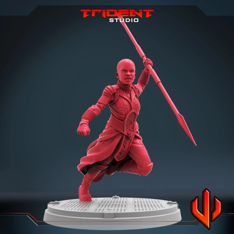 Okoye - Sculpt A Marvel MCP-compatible 40mm resin proxy miniature by Trident Miniatures - product image 4