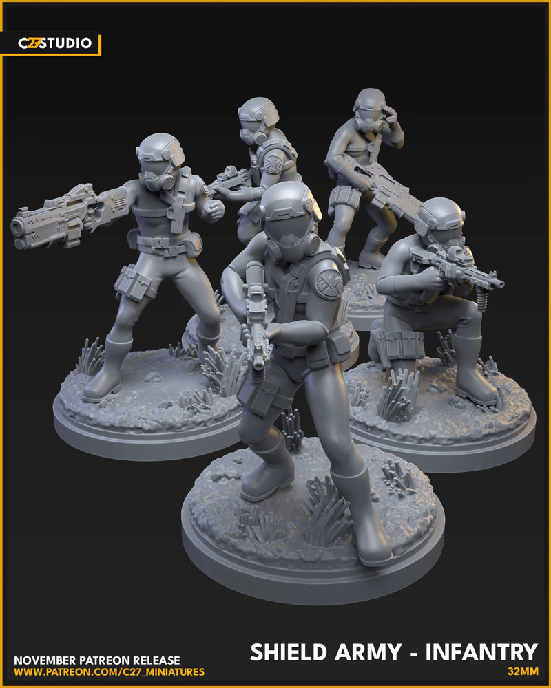 S.H.I.E.L.D. Agent Troopers Marvel MCP-compatible resin miniature by C27 Studios - product image 4