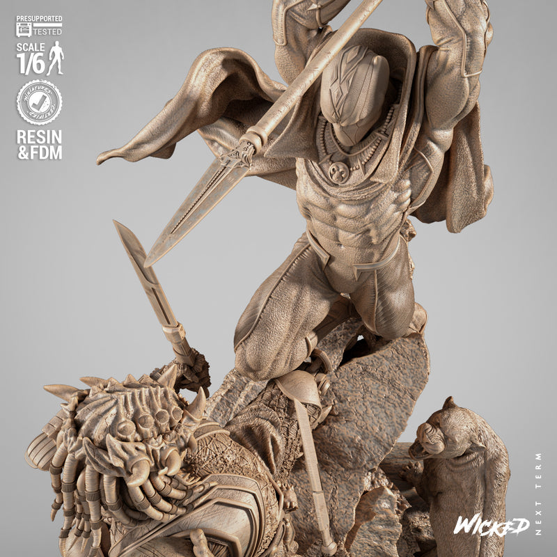 Black Panther VS Predator Diorama resin diorama kit view 4