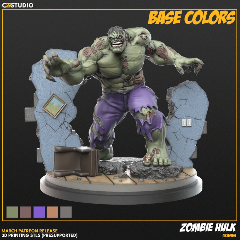 Zombie Hulk Marvel MCP-compatible resin miniature by C27 Studios - product image 5