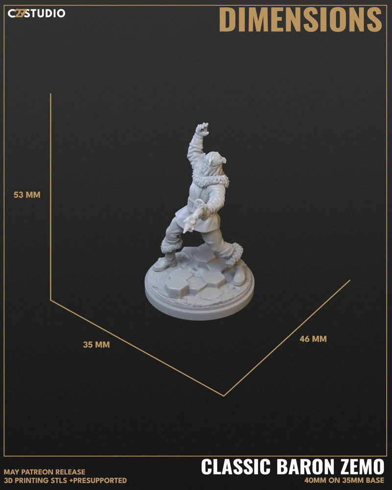 Baron Zemo (Silver Age) Marvel MCP-compatible resin miniature by C27 Studios - product image 5