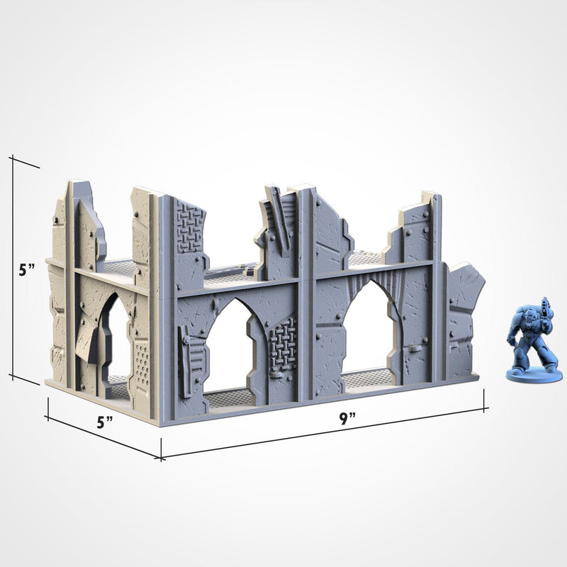 Post-Apocalyptic Ruins WTC Set 01 3D printed terrain view 5