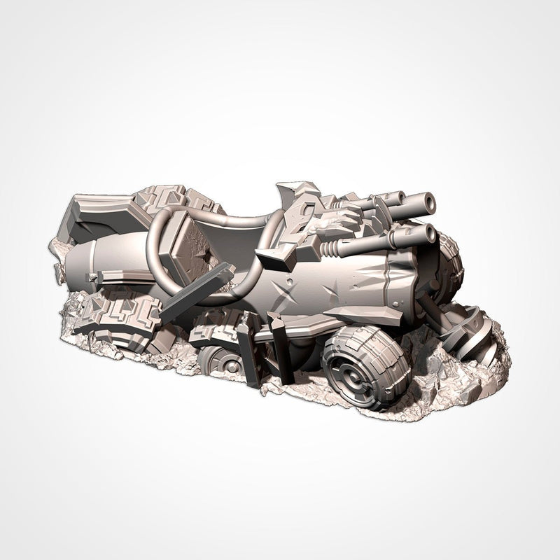 Orc Buggies Destroyed 3D printed terrain view 5