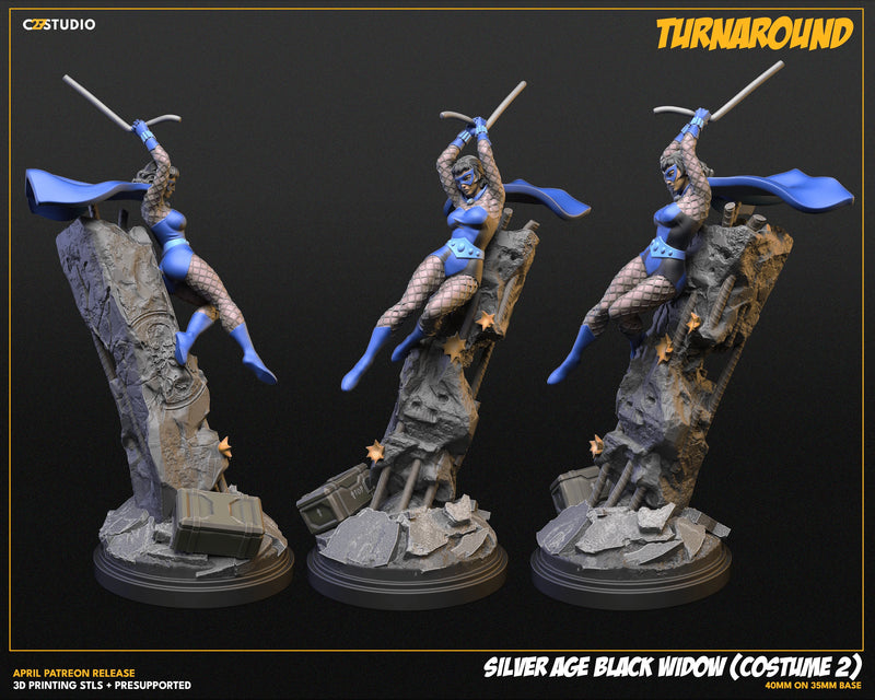 Black Widow (Silver Age) Marvel MCP-compatible resin miniature by C27 Studios - product image 5