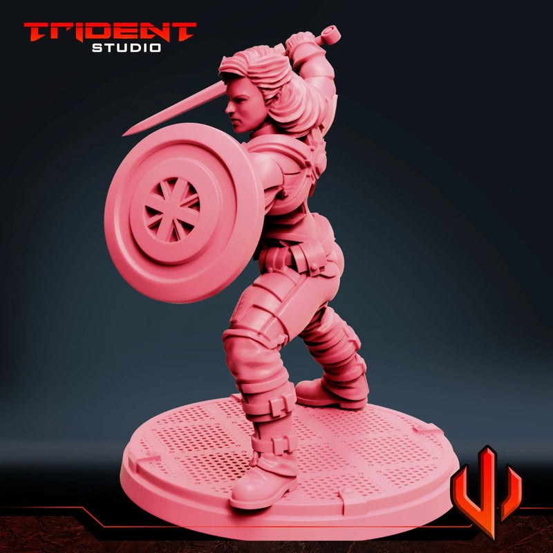 Captain Carter - Sculpt B Marvel MCP-compatible 40mm resin proxy miniature by Trident Miniatures - product image 5