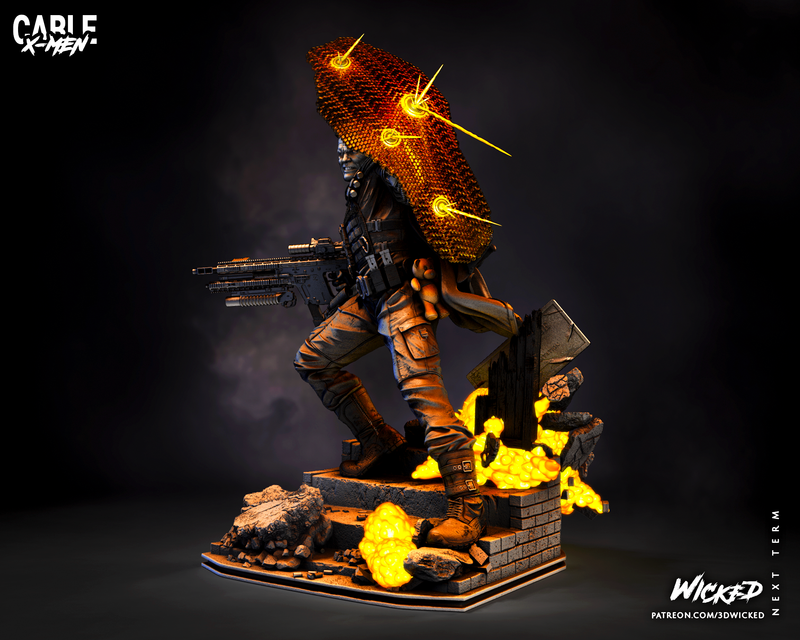 Cable Sculpture resin statue kit view 5
