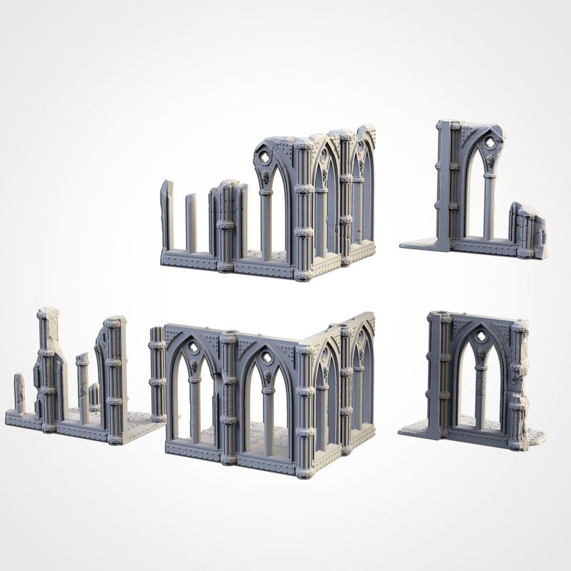 Cathedral Ruins 01 3D printed terrain view 5