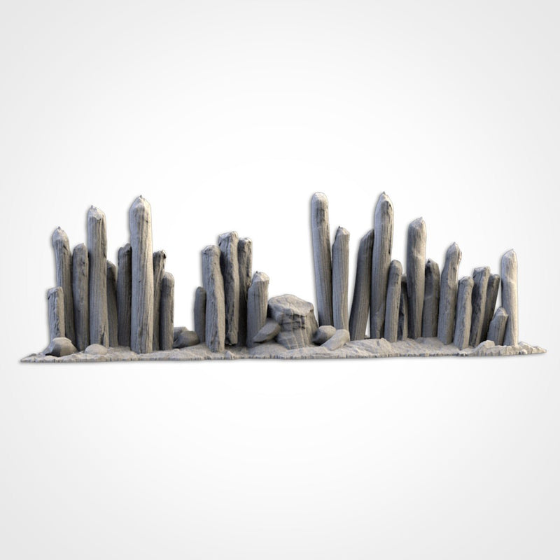 Wooden Fences & Stakes 3D printed terrain view 5