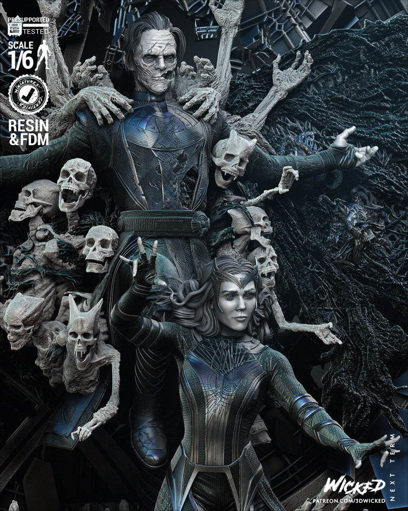 Dead Strange and Scarlet Witch Diorama resin diorama kit view 5