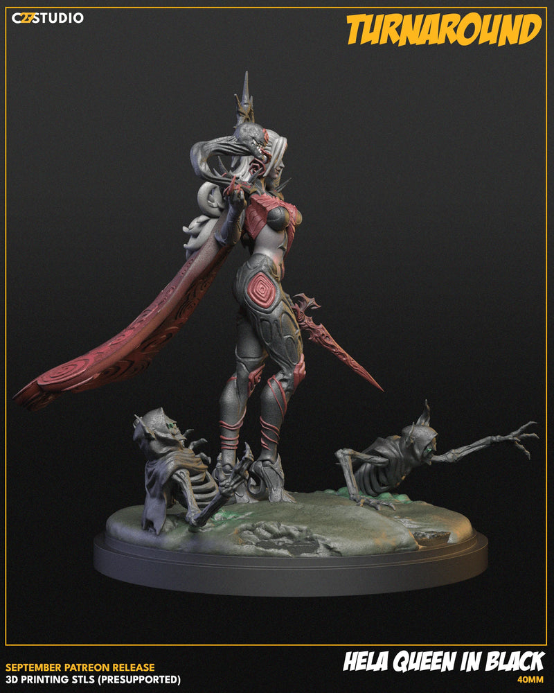 Hela Queen In Black Marvel MCP-compatible resin miniature by C27 Studios - product image 5