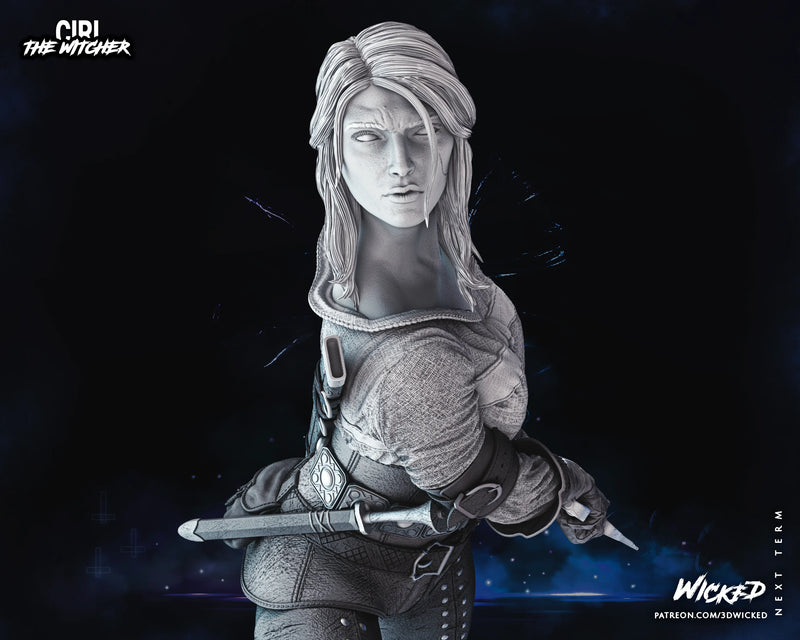Ciri Sculpture resin statue kit view 5