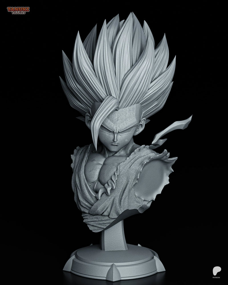 Gohan SSJ2 Resin Statue & Bust - Bust view 5